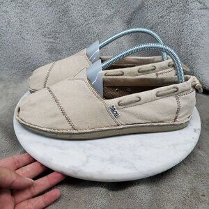 Skechers Shoes Womens Size 8 Tan Canvas Bobs Chill Slip On *Read*